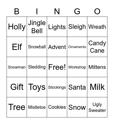 Christmas BINGO Card