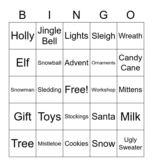 Christmas BINGO Card