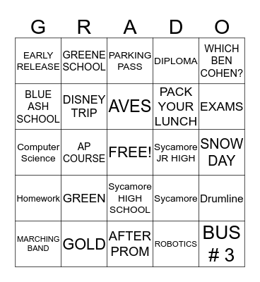 GRADO Bingo Card