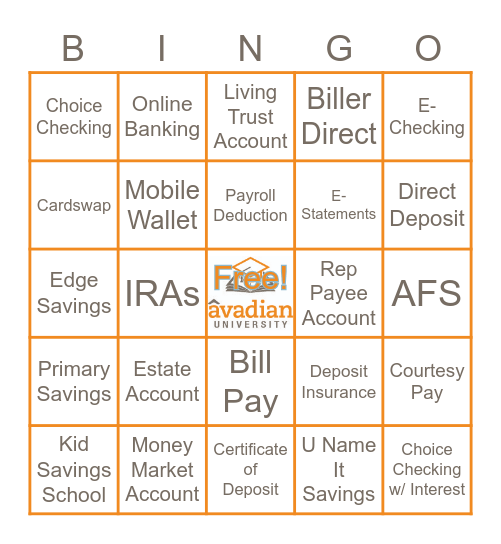 Consumer Accounts BINGO! Bingo Card