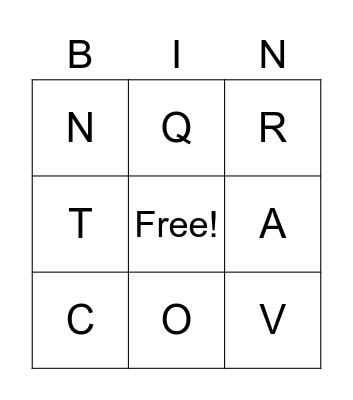 Alphabet Bingo Card