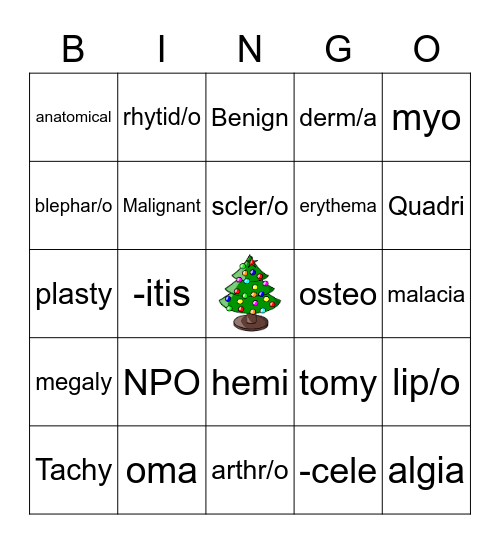 Semester Exam Bingo Card