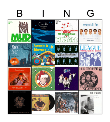 Christmas Song bingo Card