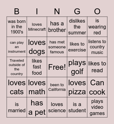 Bingo Card
