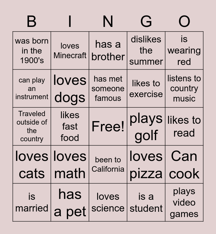 Bingo Card