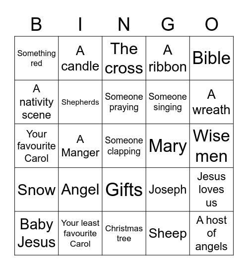 Christmas Bingo Card