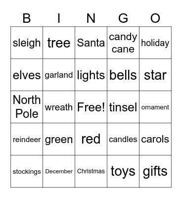 Christmas Bingo Card