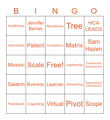 L&OD Orientation Bingo Card