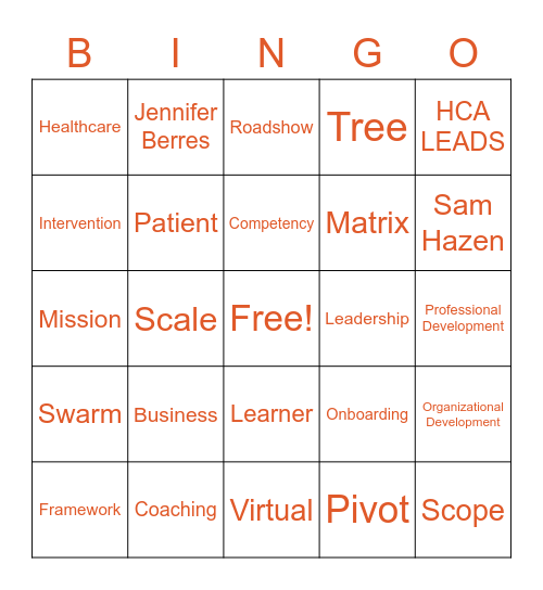 L&OD Orientation Bingo Card