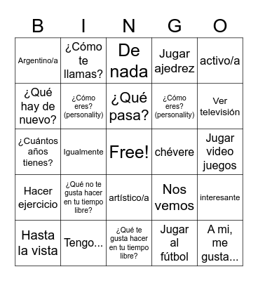 sonam Bingo Card