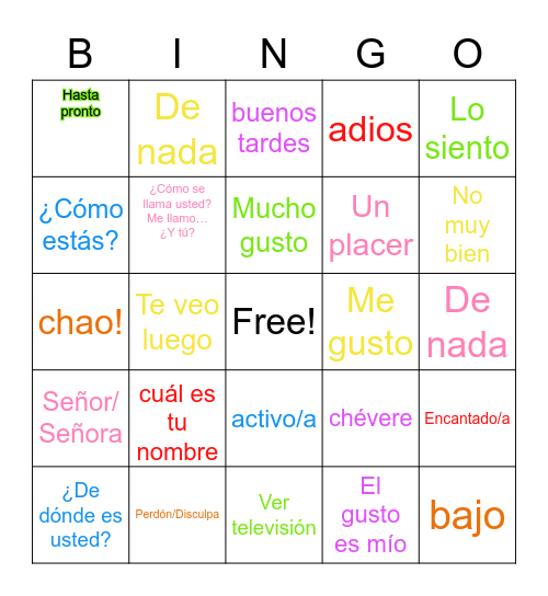 charlotte Bingo Card