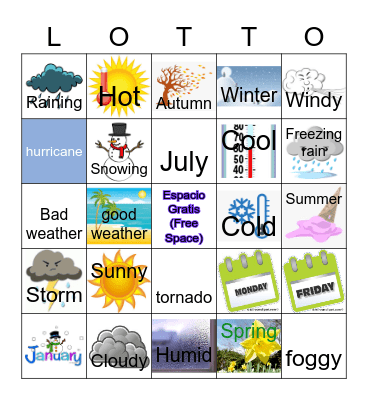 El tiempo Bingo Card