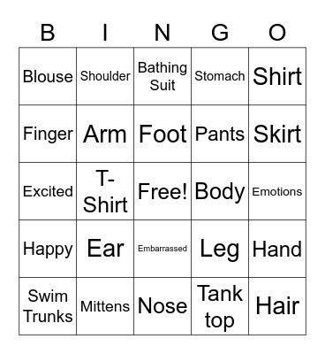 Bingo Chapter 13, 15,16 Bingo Card