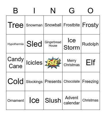 Christmas/Winter Bingo Card