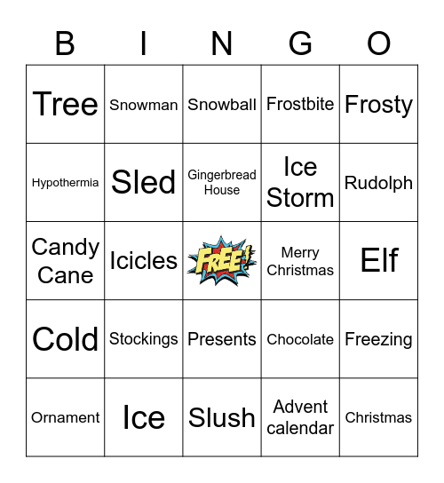 Christmas/Winter Bingo Card