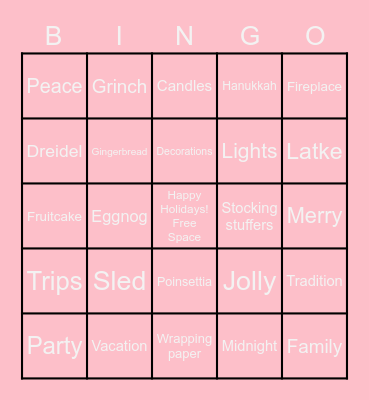 Savanta Holiday Bingo Card