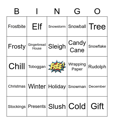 Christmas/Winter Bingo Card