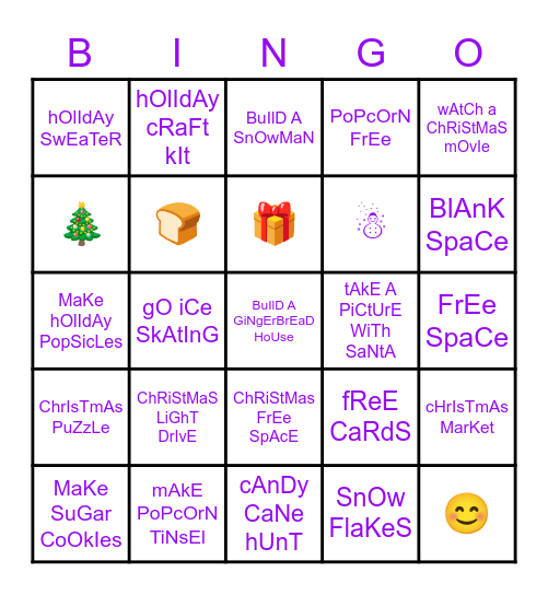 Team Event Bingo Card