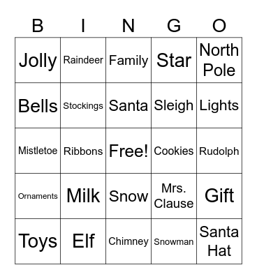 Christmas Bingo Card