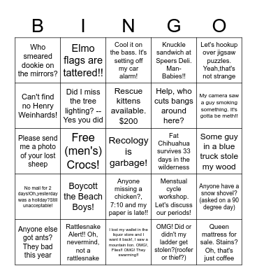 Hacienda Nextdoor 2021 Year in Review Bingo Card