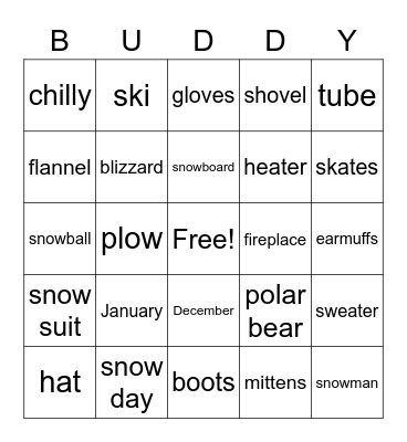 Winter Bingo Card