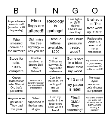 Hacienda 2021 Nextdoor Bingo Card