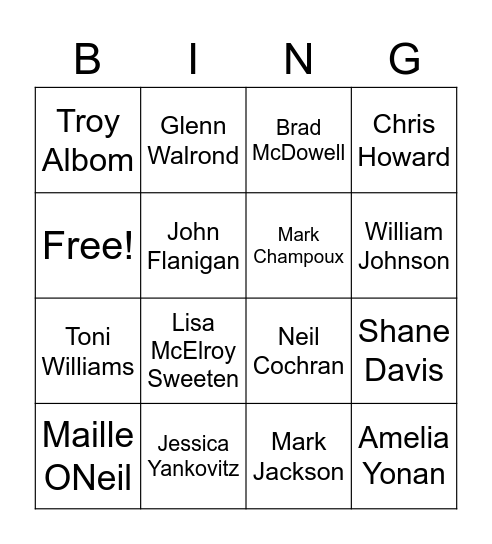 Staffulty Bingo Card