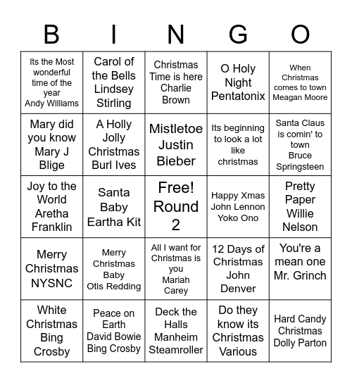 Christmas Bingo R2 Bingo Card