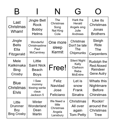 Christmas Bingo R1 Bingo Card