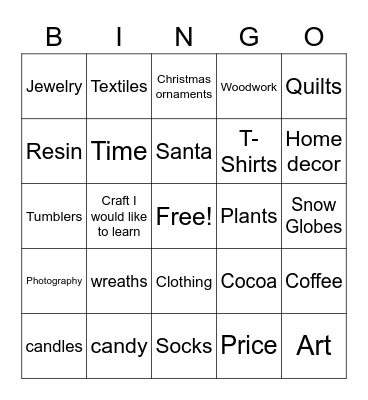 Crafty Bingo Card