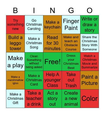 Break Time Bingo Card