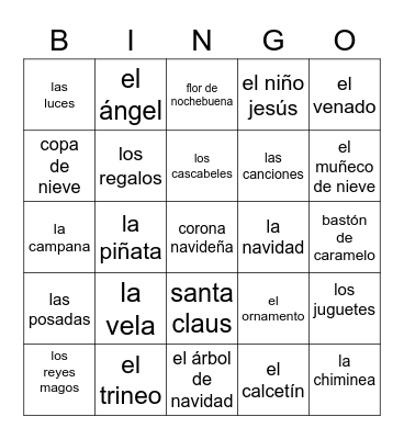 La navidad Bingo Card