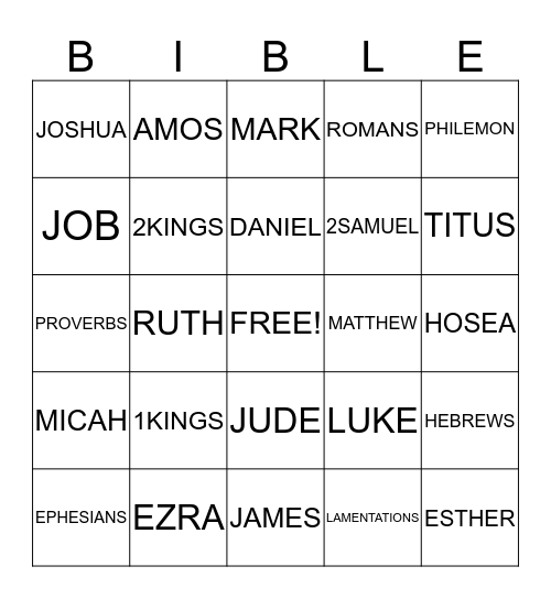 BIBLE  BINGO Card