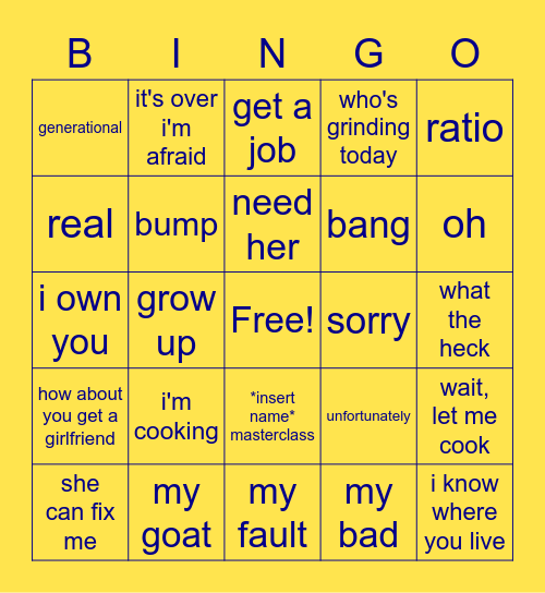 Josh_Tries Bingo Card