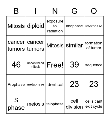 Exam Review #4  Bingo Card