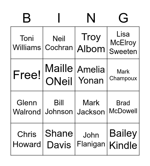 Staffulty Bingo Card