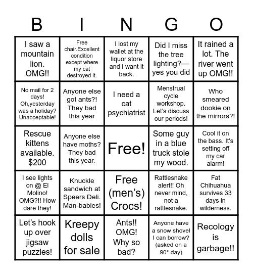 HACIENDA NEXTDOOR BINGO 2021 recap Bingo Card