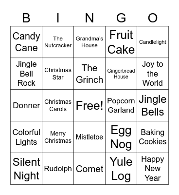 Safety Christmas Bingo Card