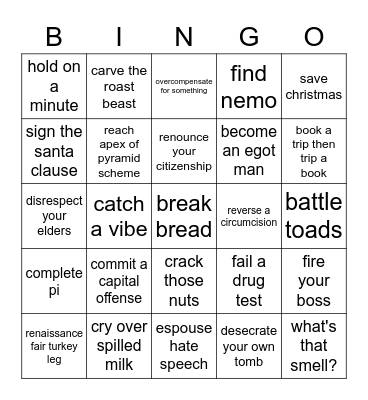 3039 xmas bingo Card
