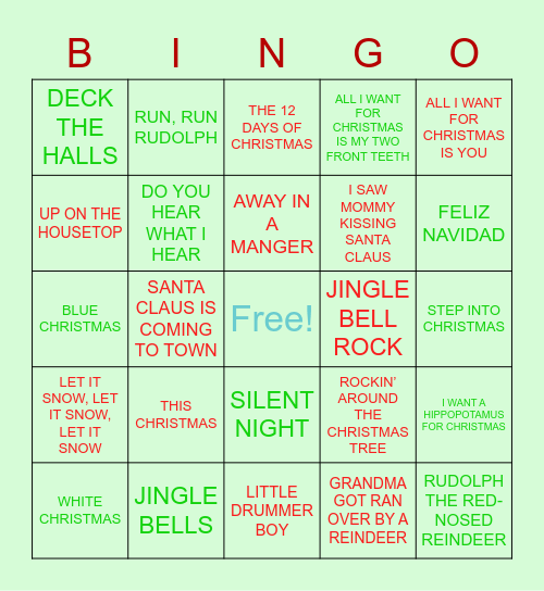 Xmas Bingo Board #1 Bingo Card