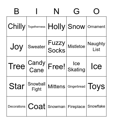 Bingo : Holiday Edition Bingo Card
