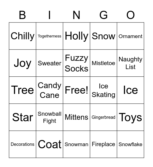 Bingo : Holiday Edition Bingo Card