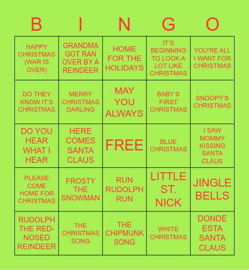 Xmas Bingo Board #2 Bingo Card