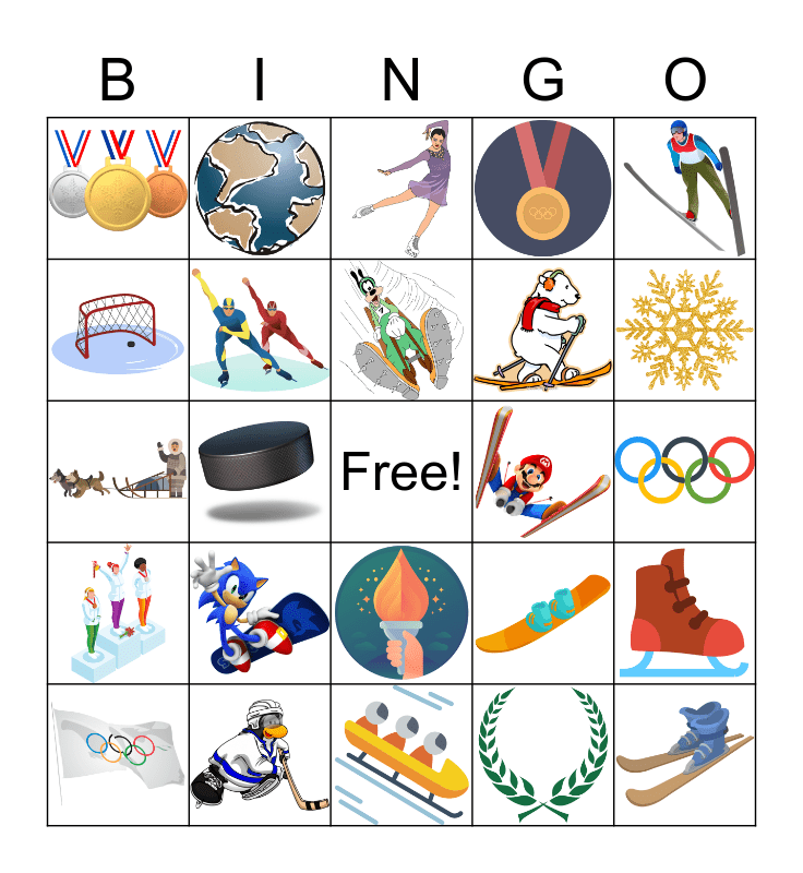 WINTER OLYMPICS BINGO Card