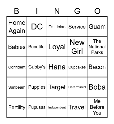 The HD Edition Bingo Card