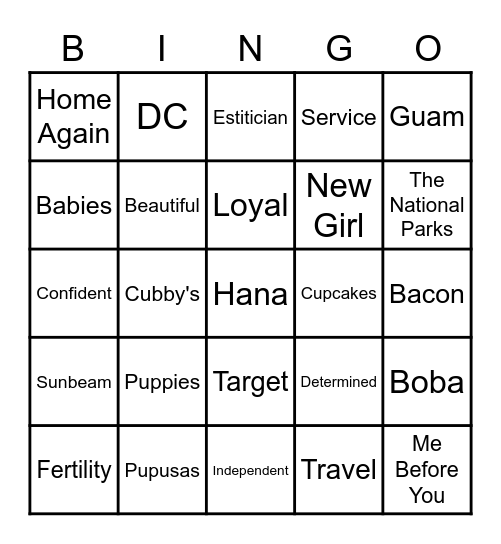 The HD Edition Bingo Card