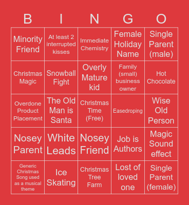 Hallmark Bingo Card
