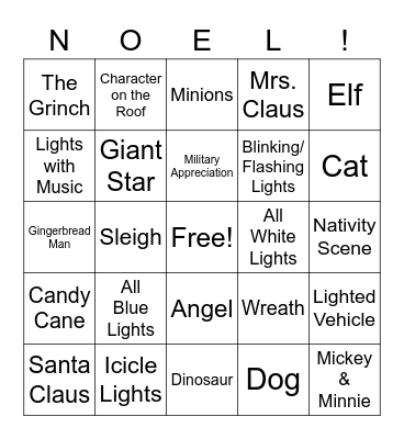 OHFUMC Christmas Lights Bingo! Bingo Card