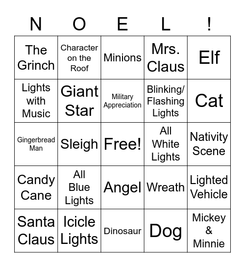 OHFUMC Christmas Lights Bingo! Bingo Card