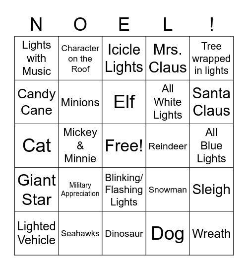 OHFUMC Christmas Lights Bingo! Bingo Card